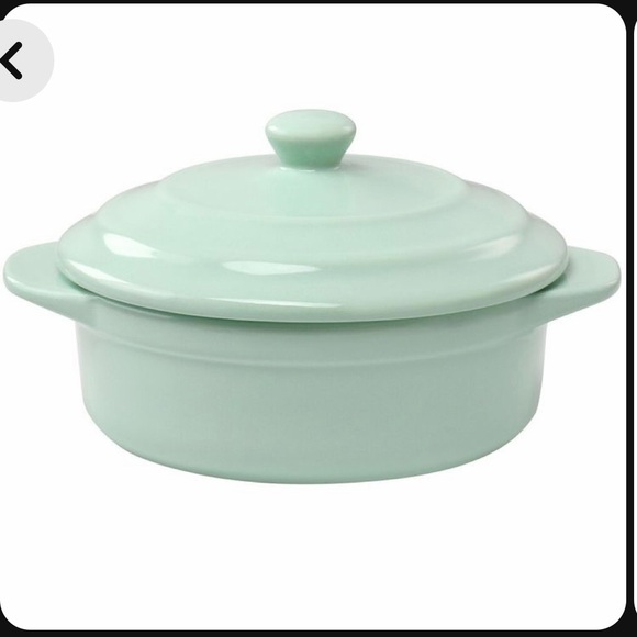 Martha Stewart Stoneware Round Mini Casserole with Lid in Mint - Picture 2 of 9